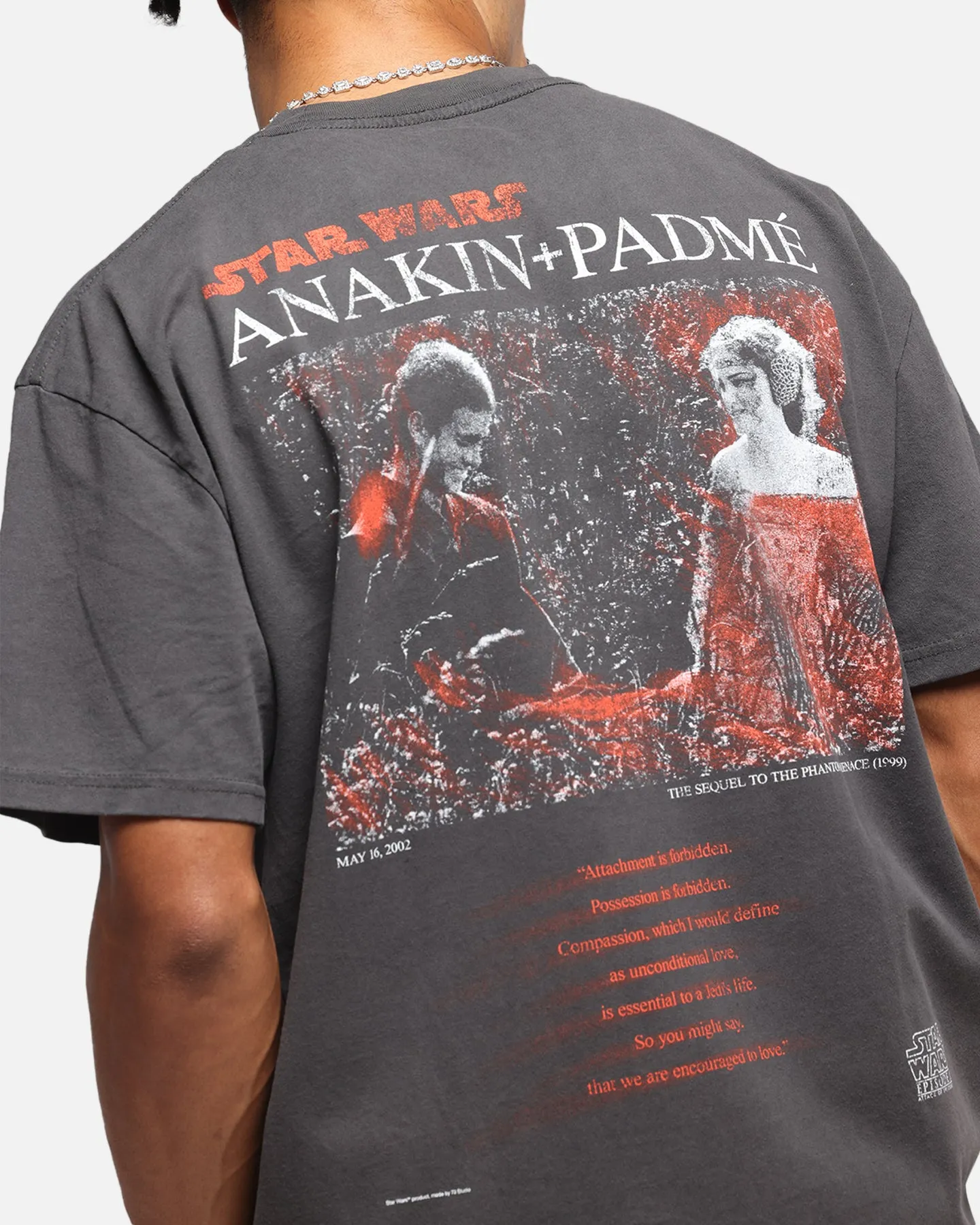 73 Studio Star Wars Anakin And Padme Vintage T-Shirt Black Wash