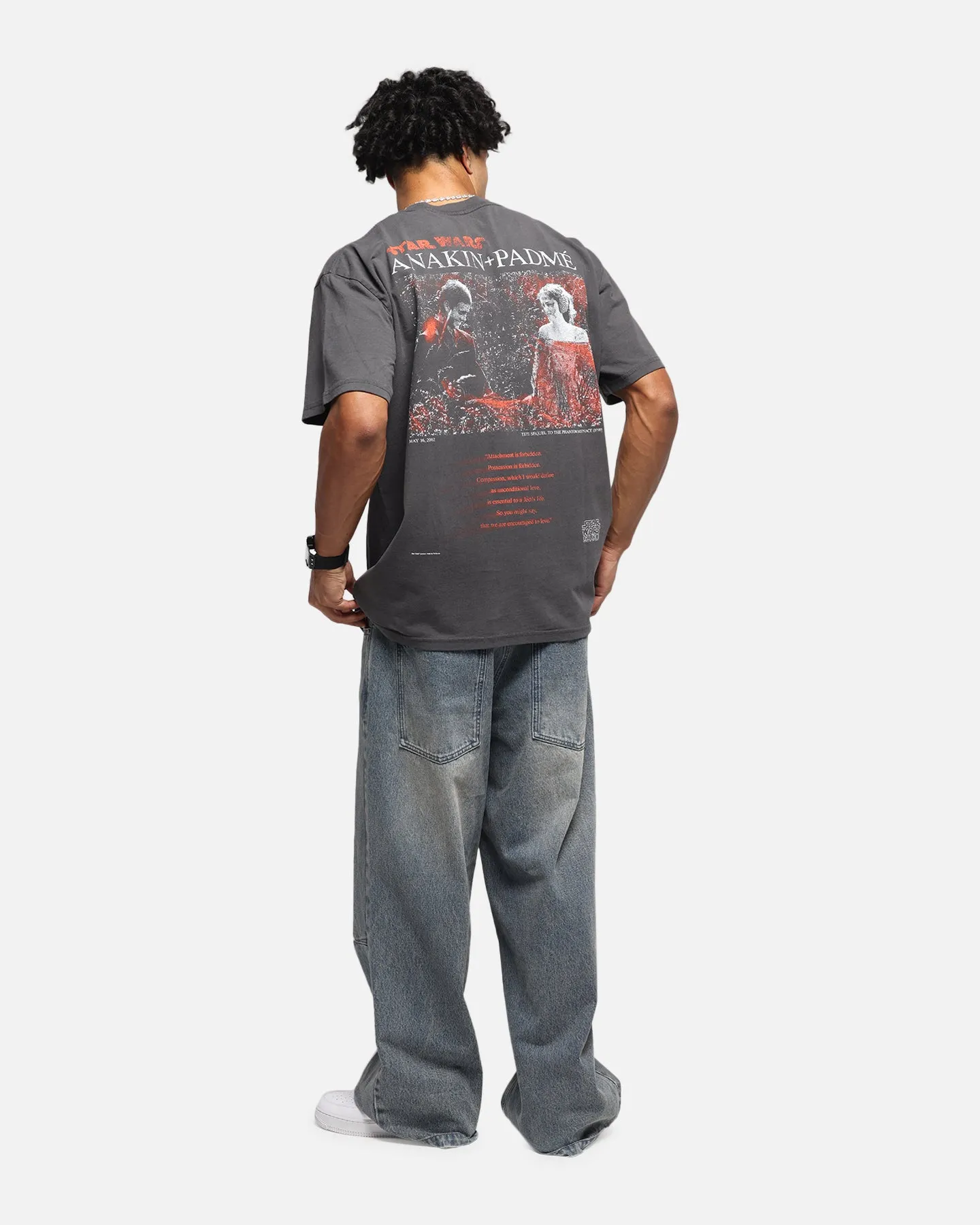 73 Studio Star Wars Anakin And Padme Vintage T-Shirt Black Wash