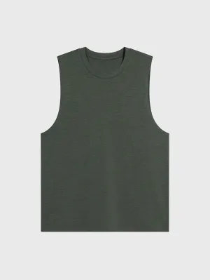 ALO CHARCOAL GREEN HEATHER CONQUER MUSCLE TANK
