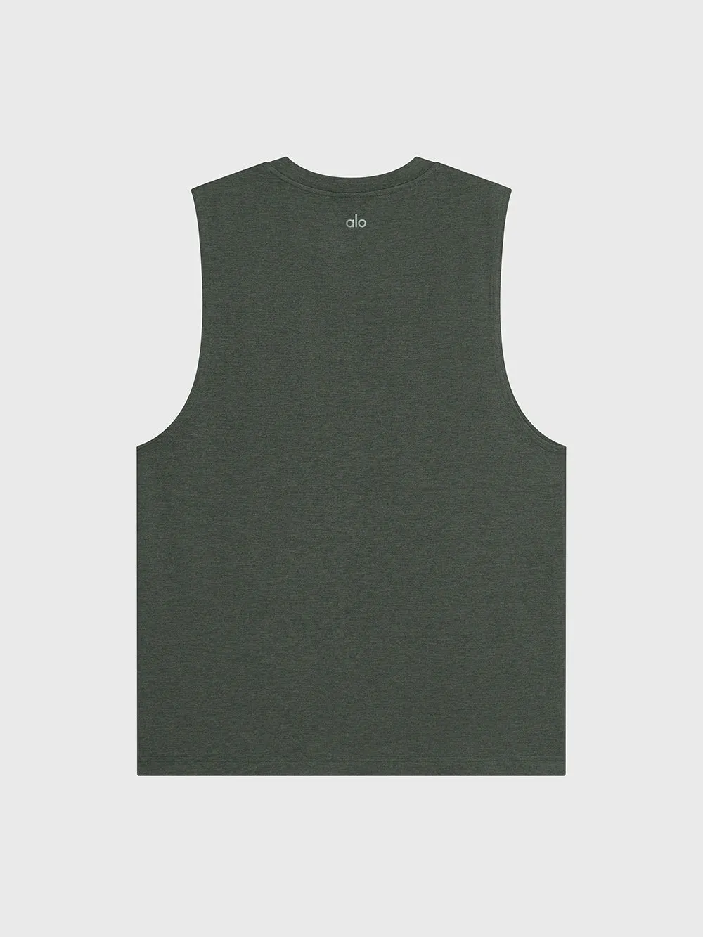 ALO CHARCOAL GREEN HEATHER CONQUER MUSCLE TANK