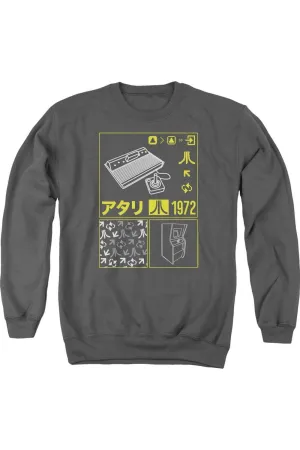 Atari Kanji Squares Adult Crewneck Sweatshirt