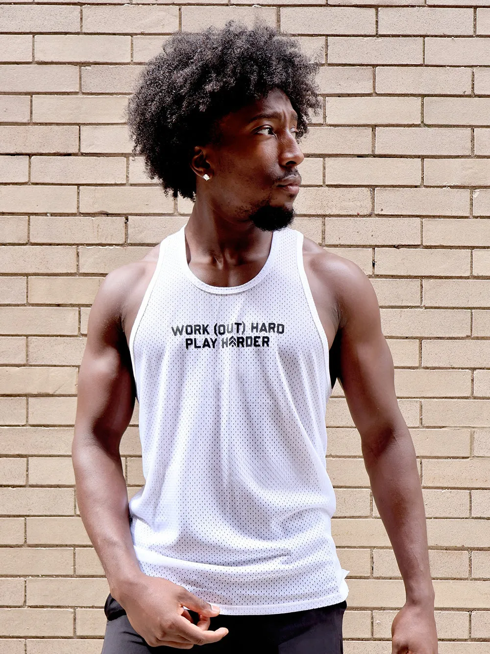 BARRY'S WHITE RELAY MESH TANK