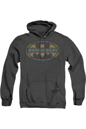 Batman Aztec Fill Adult Heather Hoodie / Hooded Sweatshirt