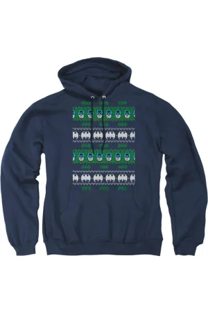 Batman Christmas Sweater Adult Pull Over Hoodie / Hooded Sweatshirt