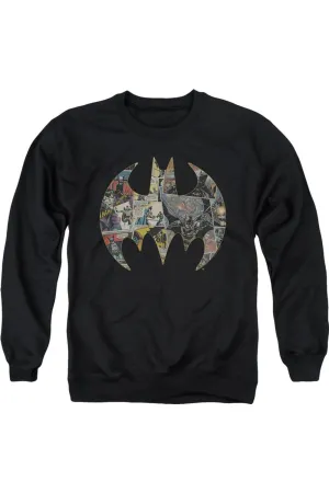 Batman Collage Shield Adult Crewneck Sweatshirt