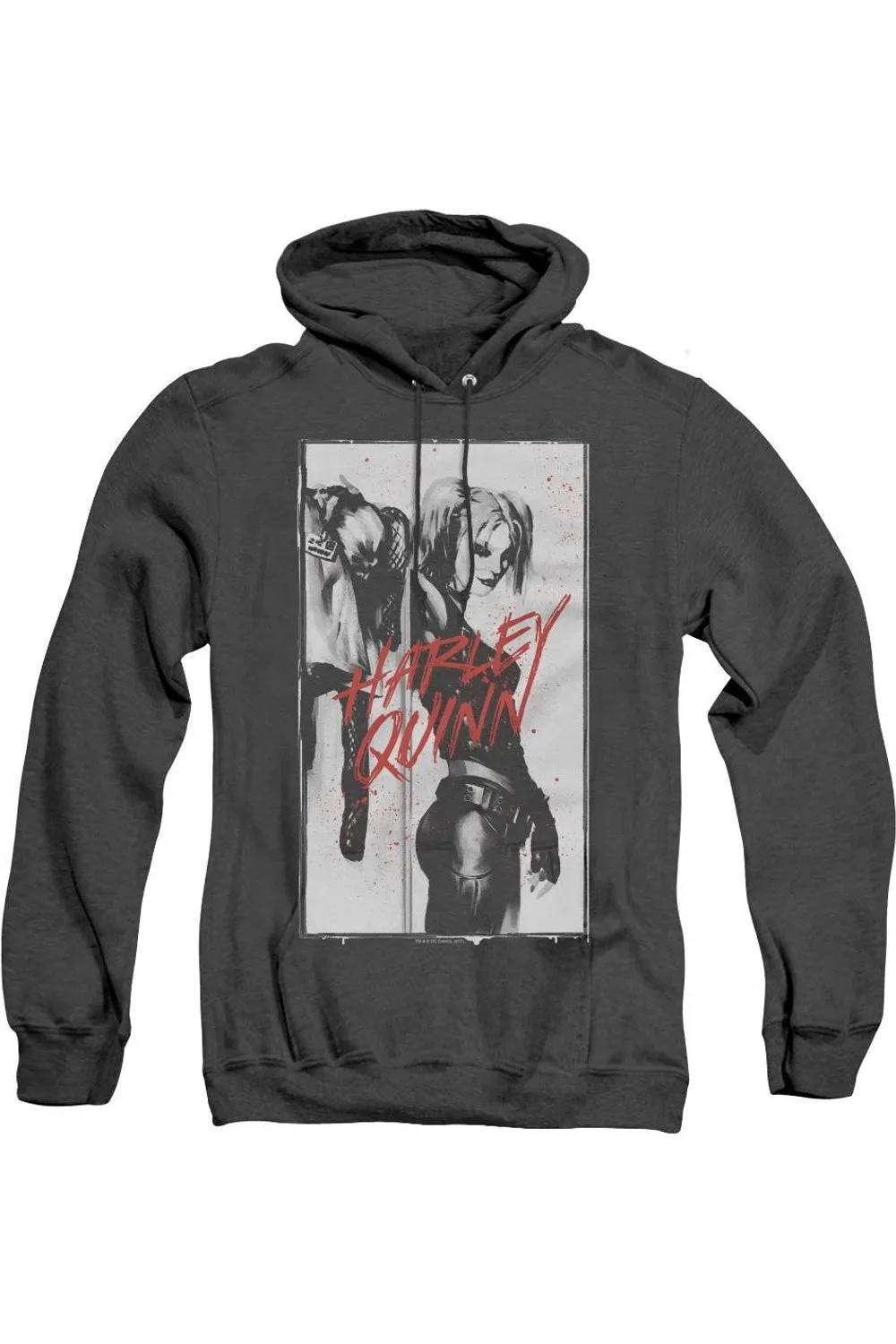 Batman Inked Quinn Adult Heather Hoodie / Hooded Sweatshirt