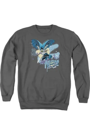 Batman Into The Night Adult Crewneck Sweatshirt