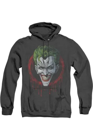 Batman Joker Drip Adult Heather Hoodie / Hooded Sweatshirt