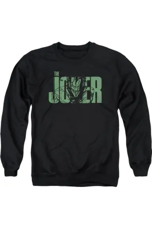 Batman Joker Text On Black Adult Crewneck Sweatshirt