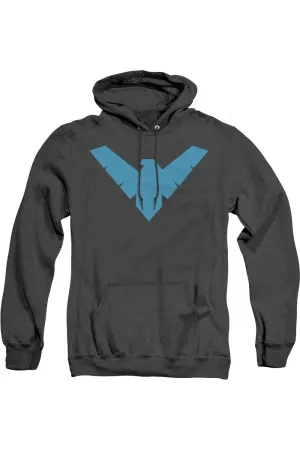 Batman Nightwing Symbol Adult Heather Hoodie / Hooded Sweatshirt