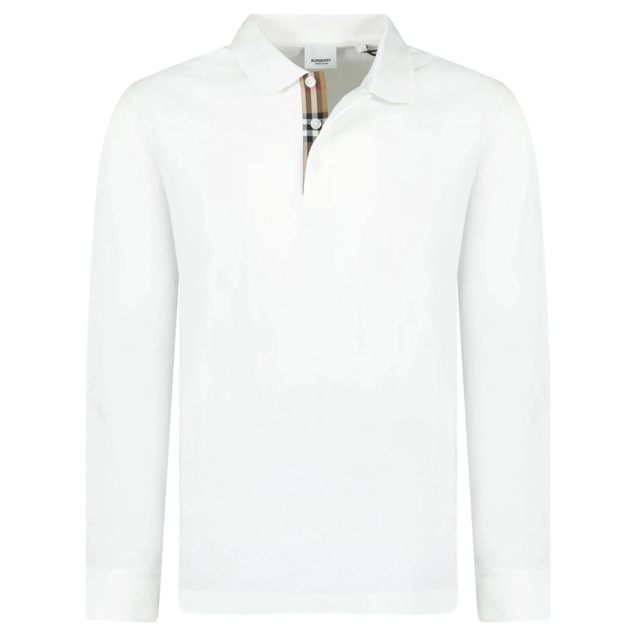 Burberry White Long Sleeved Poio Shirt