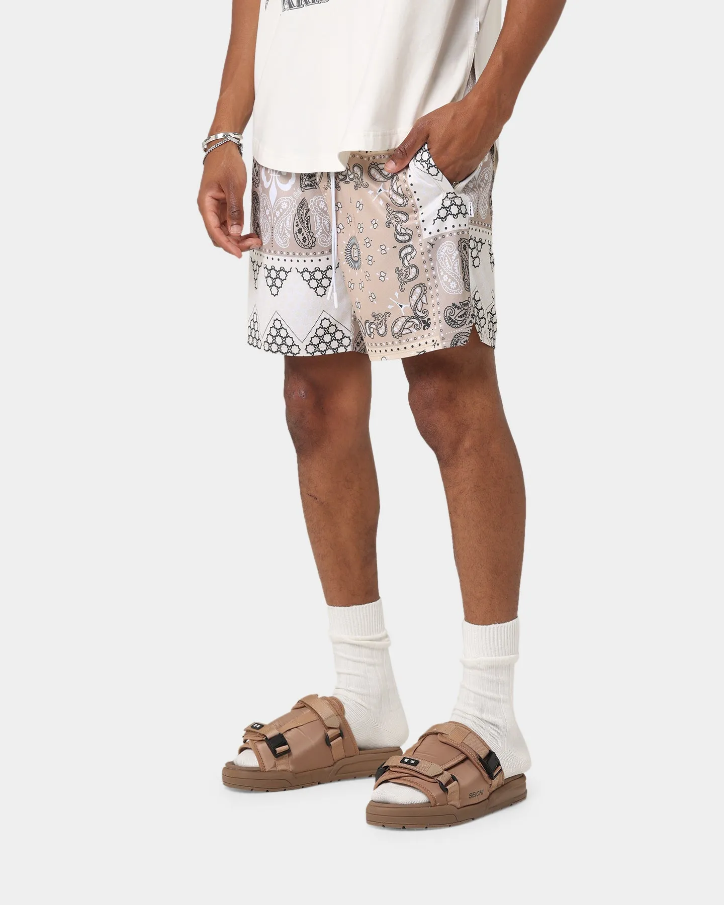 Carr?? Bandana Ultra Mesh Shorts Stone