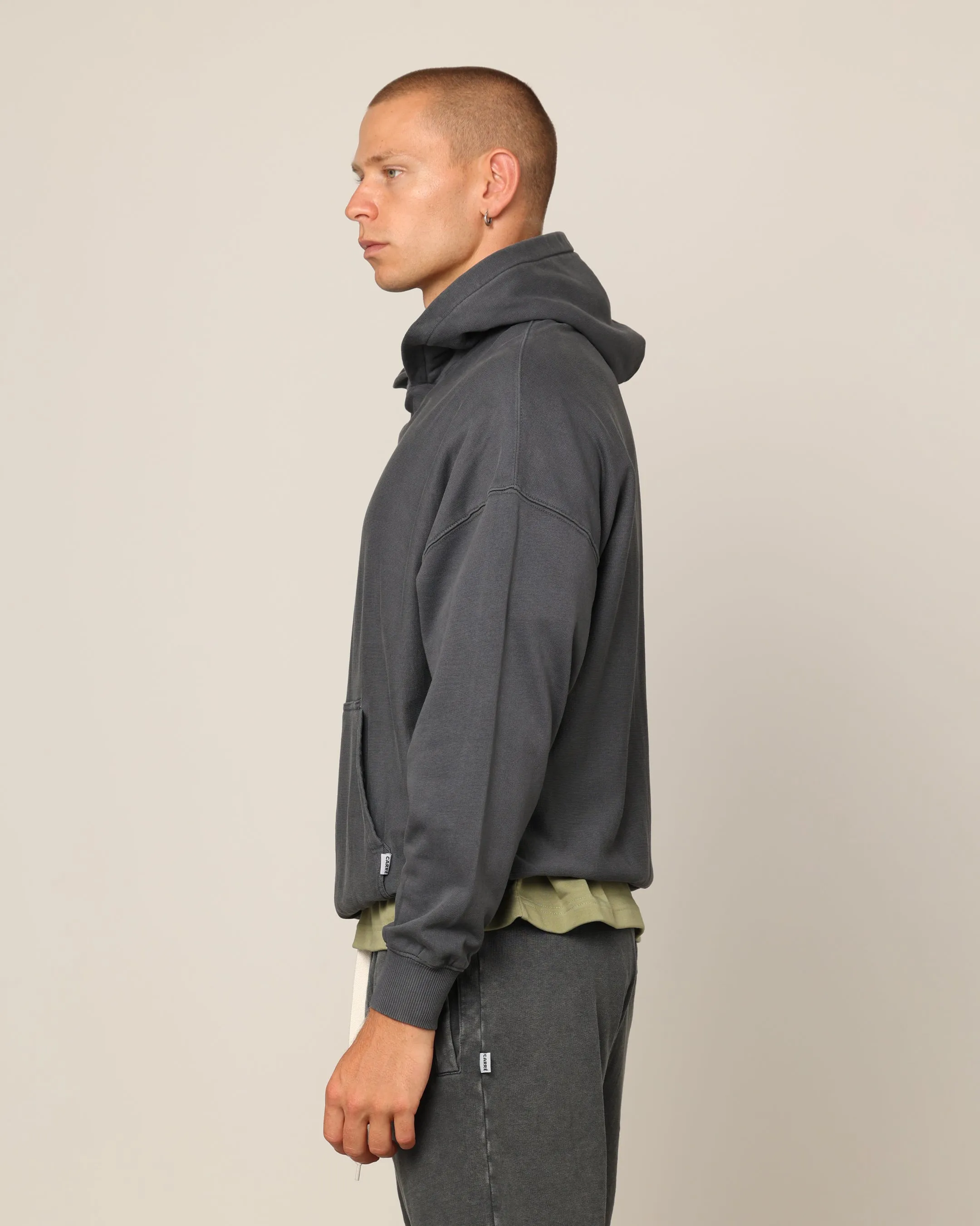 Carr Blanc Oversized Hoodie Vintage Grey