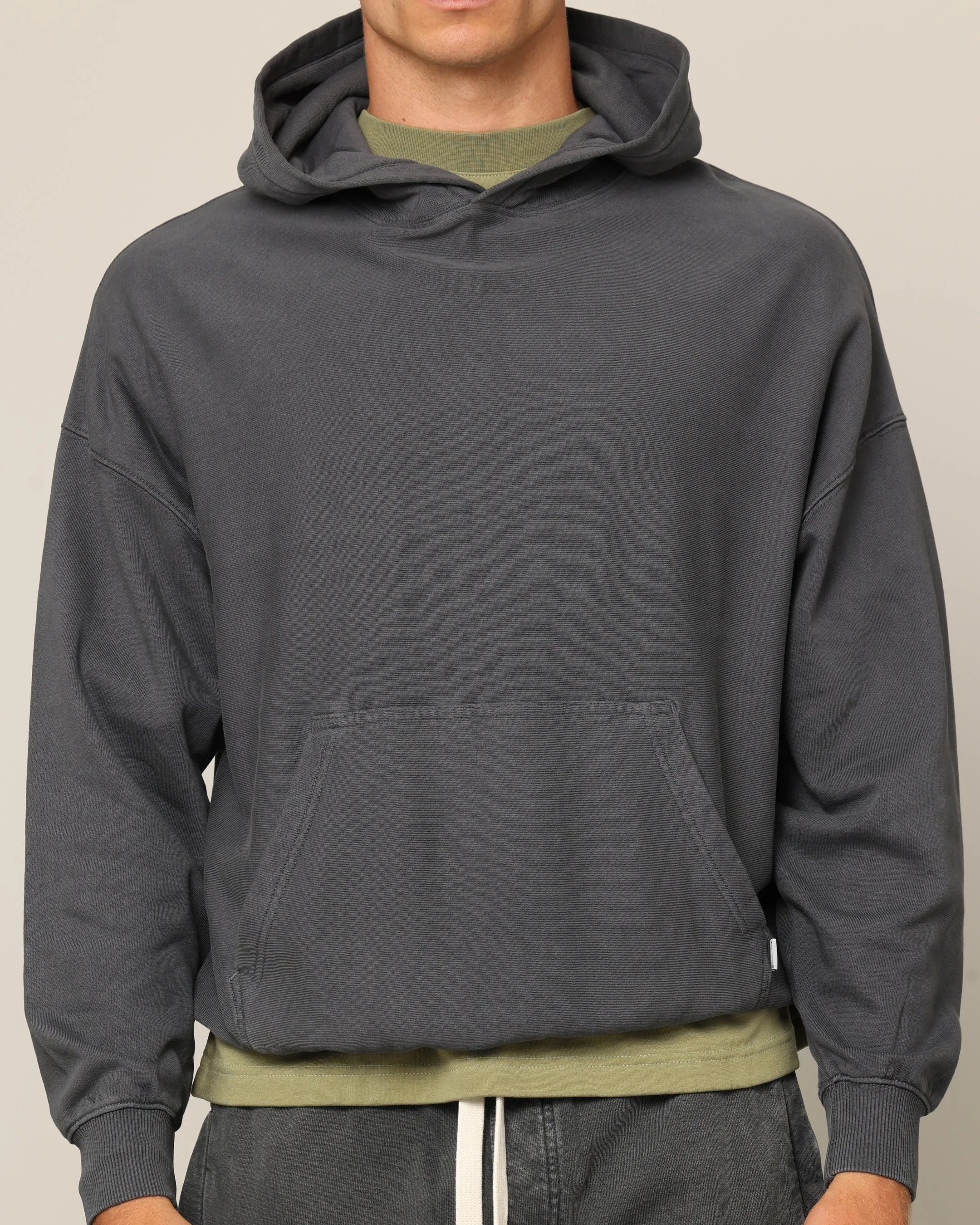 Carr Blanc Oversized Hoodie Vintage Grey