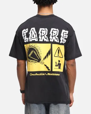 Carre Construction T-Shirt Black Acidwash