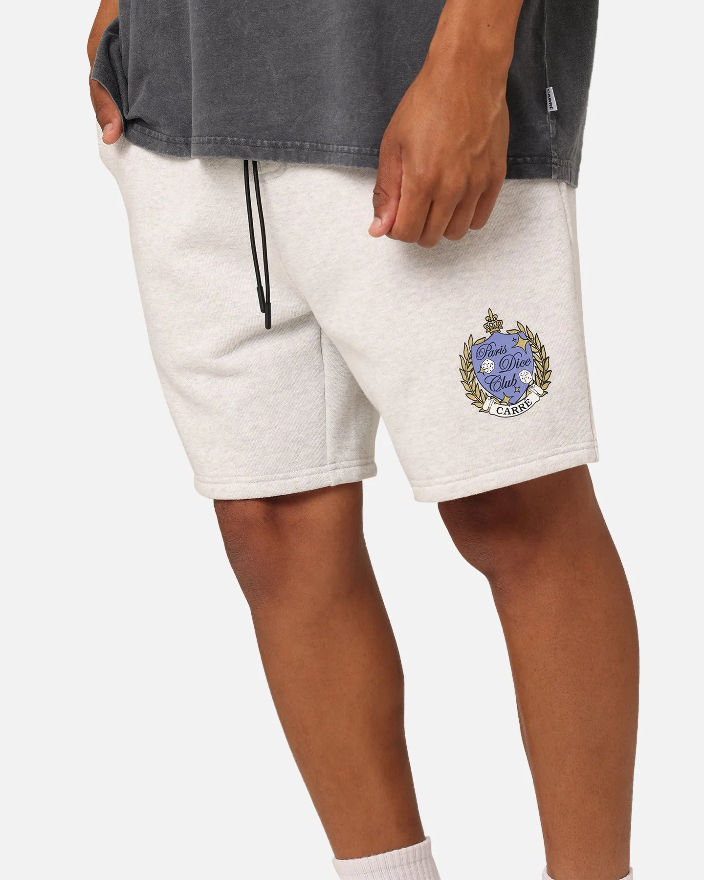 Carre Dice Club Sweat Shorts Silver Marle