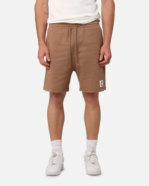 Carre Floral Fleece Shorts Brown