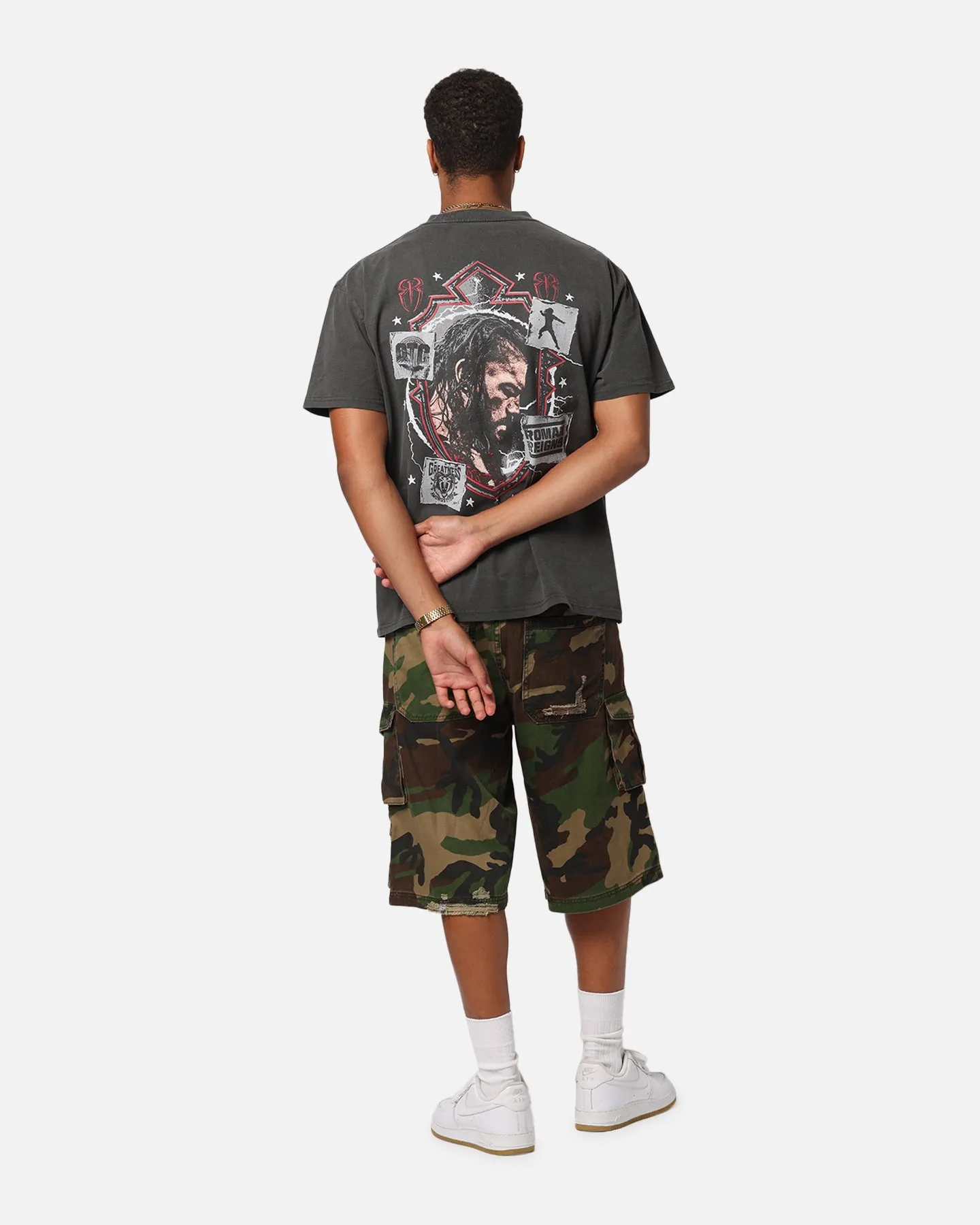 Culture Kings X WWE Roman Reigns Wrestlemania XLI Heavy T-Shirt Black Wash