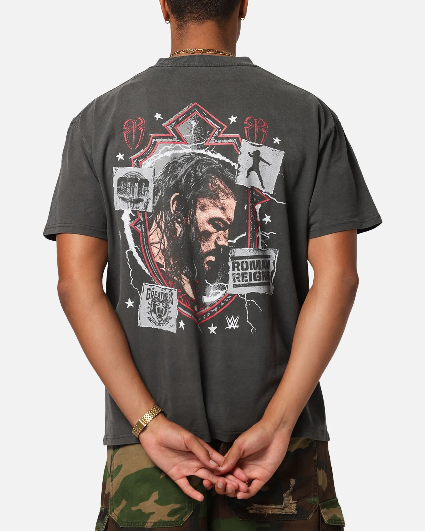 Culture Kings X WWE Roman Reigns Wrestlemania XLI Heavy T-Shirt Black Wash