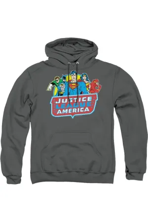 DC Comics 8 Bit League Adult Pull Over Hoodie / Hooded Sweatshirt