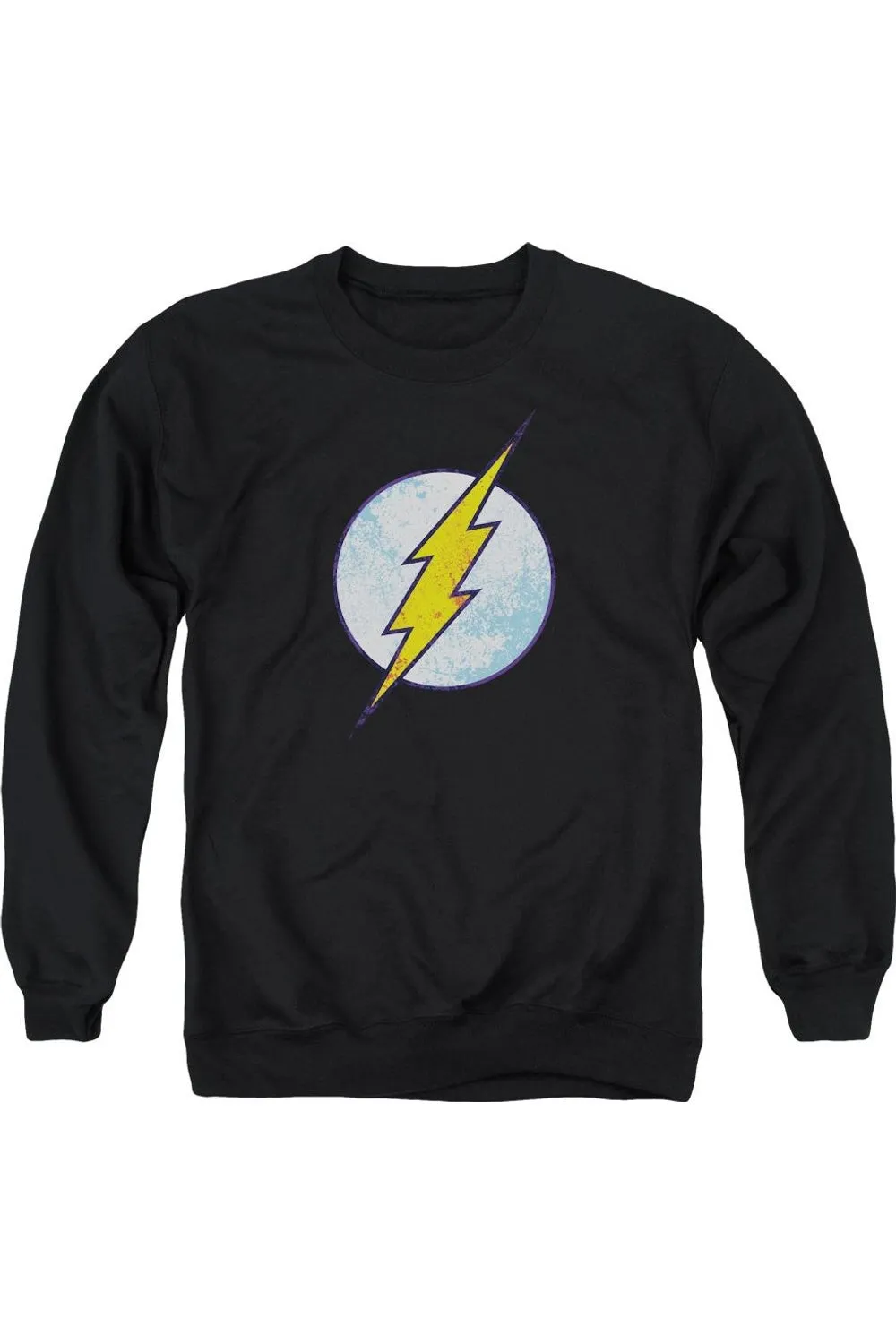 DC Comics Flash Flash Neon Distress Logo Adult Crewneck Sweatshirt