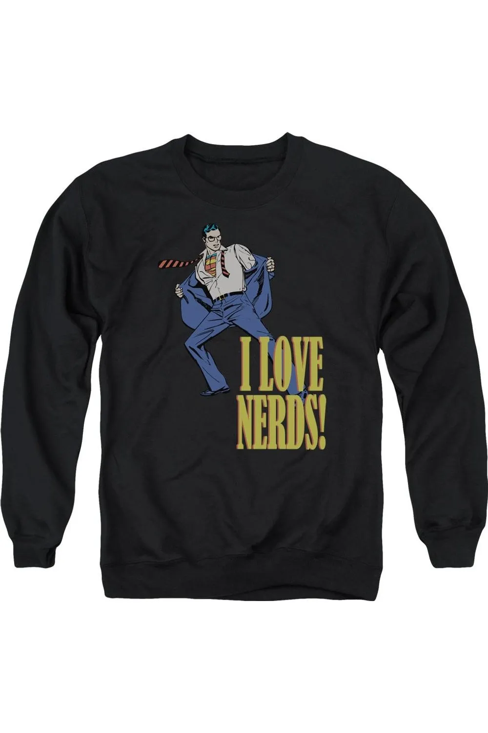 DC Comics I Love Nerds Adult Crewneck Sweatshirt