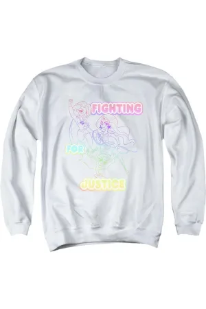DC Comics Superhero Girls Fighting For Justice Adult Crewneck Sweatshirt