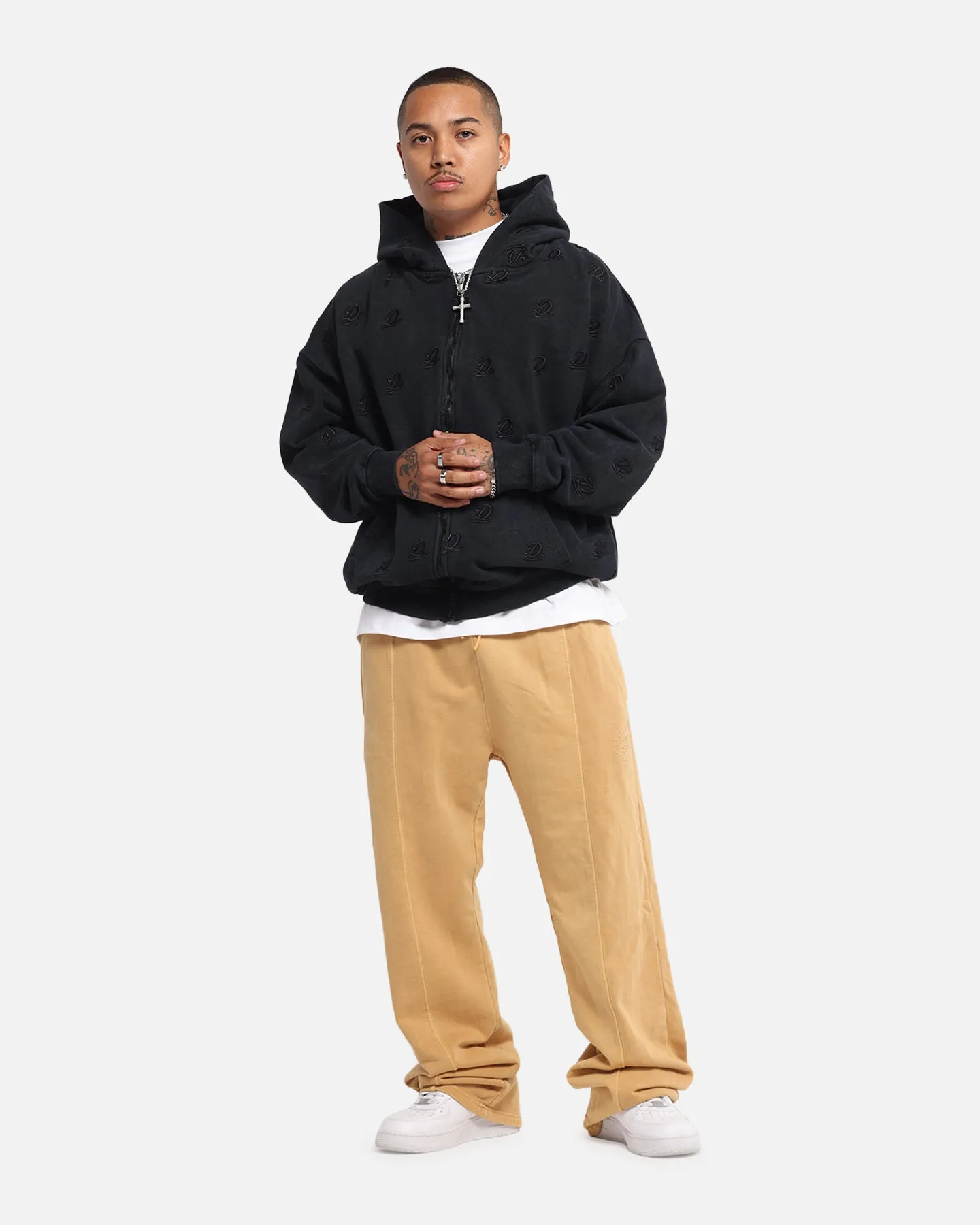 Dreamville Logo All Over Zip Hoodie Dark Grey
