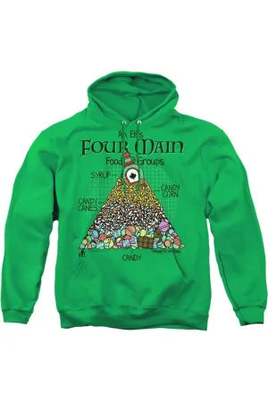 Elf Food Pyramid Adult Pull Over Hoodie / Hooded Sweatshirt