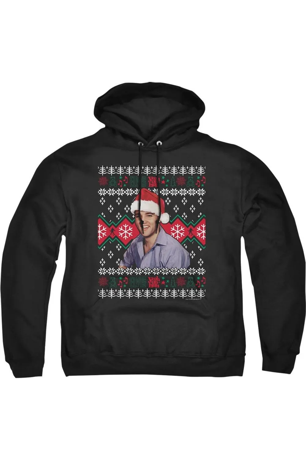 Elvis Ugly Christmashort Sleeveweater Adult Pull Over Hoodie