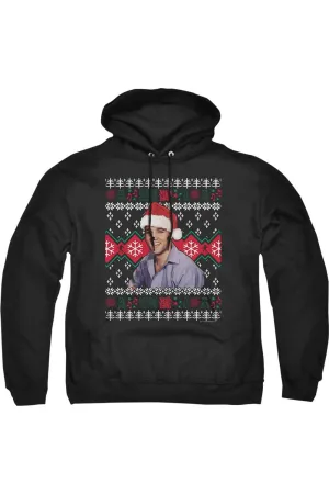 Elvis Ugly Christmashort Sleeveweater Adult Pull Over Hoodie