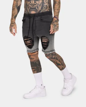EN ES Gunner Skinny Ripped Shorts Gradient Black