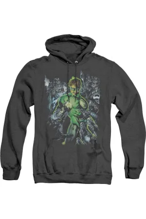 Green Lantern Surrounded By Death Adult Heather Hoodie / Hooded Sweatshirt