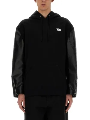 Hooded Black Flap Sweatshirt