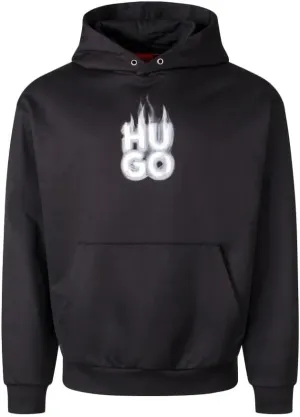 Hugo Men's Defnia Center Logo Sweatshirt, Black