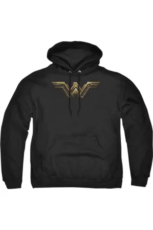 Justice League Movie Wonder Woman Logo Adult Pull Over Hoodie / Hooded Sweatshirt