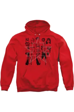 Justice League of America Five Stars Adult Pull Over Hoodie / Hooded Sweatshirt