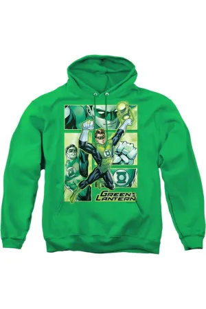 Justice League of America Green Lantern Panels Adult Pull Over Hoodie / Hooded Sweatshirt