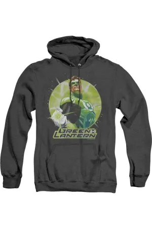 Justice League of America Green Static Adult Heather Hoodie / Hooded Sweatshirt