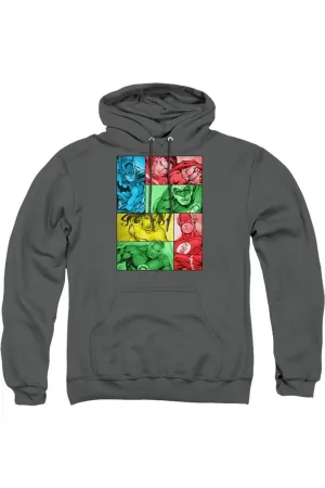 Justice League of America Hero Boxes Adult Pull Over Hoodie / Hooded Sweatshirt