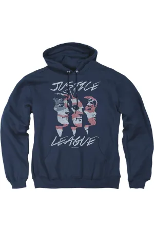 Justice League of America Justice For America Adult Pull Over Hoodie / Hooded Sweatshirt