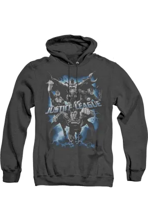 Justice League of America Justice Storm Adult Heather Hoodie / Hooded Sweatshirt