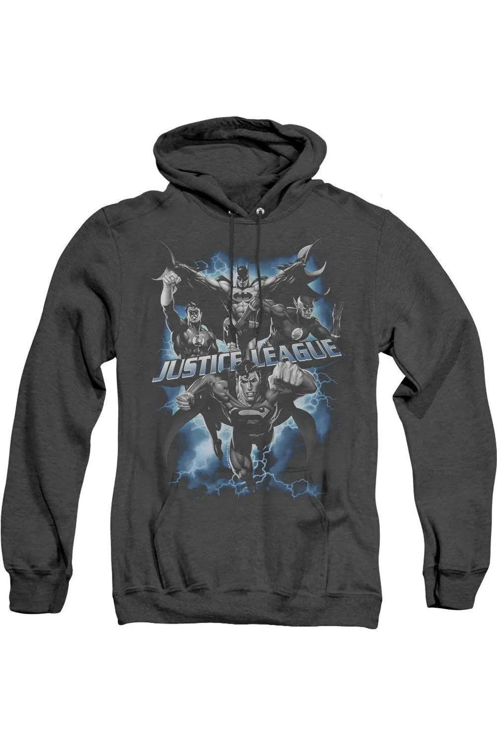 Justice League of America Justice Storm Adult Heather Hoodie / Hooded Sweatshirt