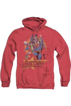 Justice League of America Raise Your Fist Adult Heather Hoodie / Hooded Sweatshirt