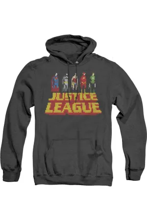 Justice League of America Standing Above Adult Heather Hoodie / Hooded Sweatshirt