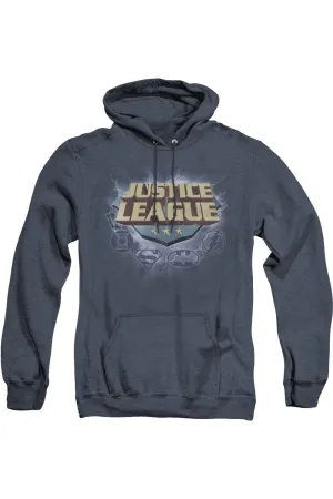 Justice League of America Storm Logo Adult Heather Hoodie / Hooded Sweatshirt