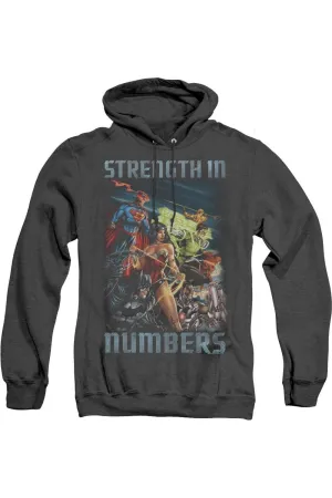 Justice League of America Strength In Number Adult Heather Hoodie / Hooded Sweatshirt