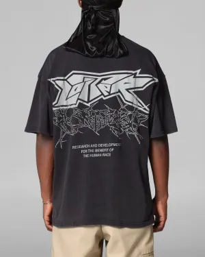 Loiter Runway T-Shirt Black Acidwash