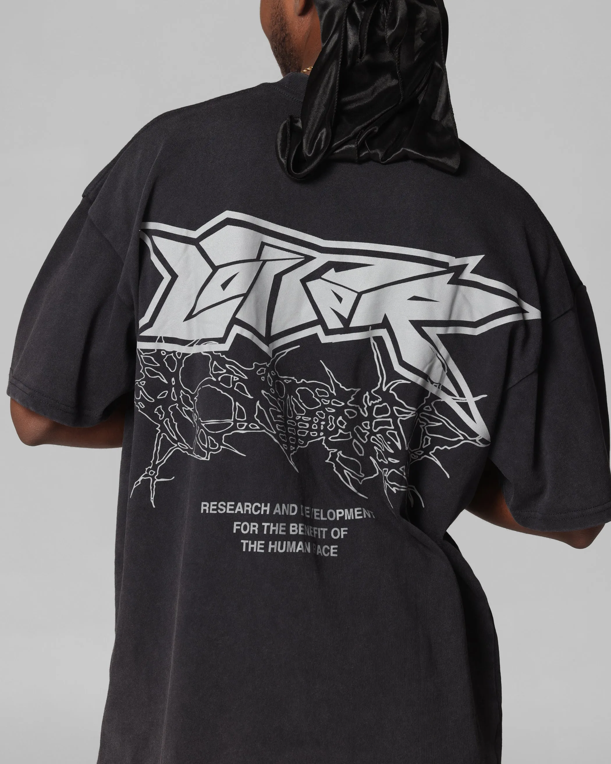Loiter Runway T-Shirt Black Acidwash