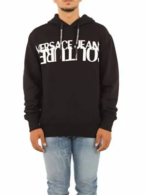 Men Logo Hooded Pullover Sweatshirt In Black
